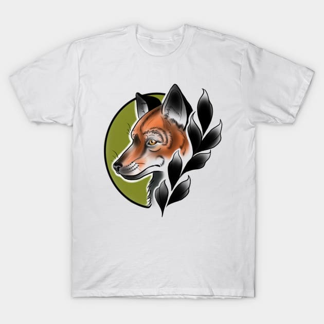 Fox head T-Shirt by OktInk